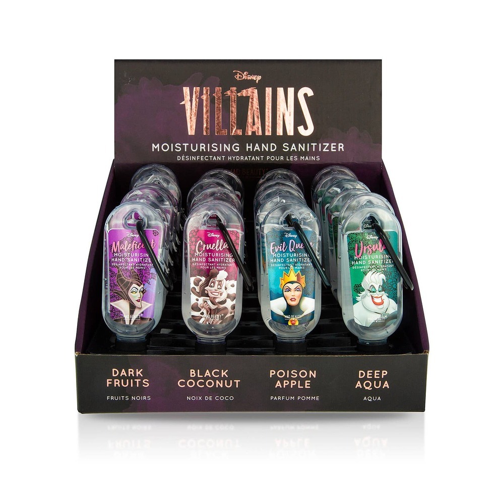 Disney Villains Hand Sanitizer - Ursula, Evil, Queen, Maleficent, Cruella 4 Pack